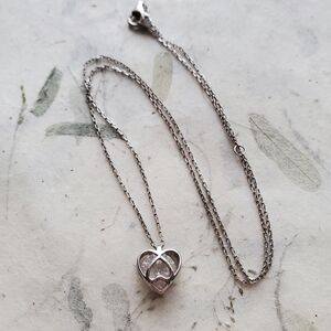 Sterling Silver 925 Heart Cage Necklace